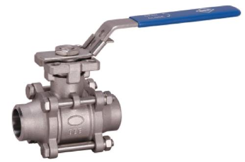 Ball valve from stainless steel with butt weld ends 3-piece design from G. Bee GmbH with the article number ​0020008003015