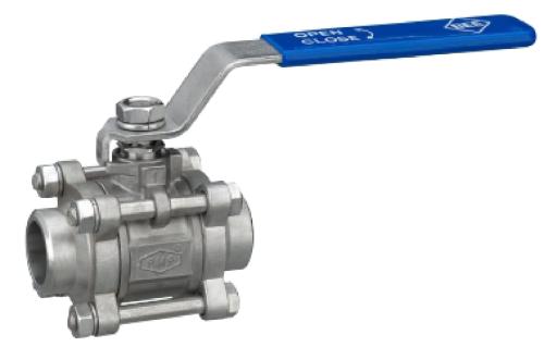 Ball valve from stainless steel with butt weld ends 3-piece design from G. Bee GmbH with the article number ​00VZHFZCF