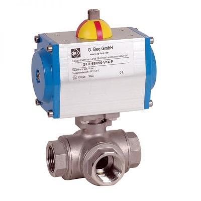 Automatic 3-way thread ball valve stainless steel 2060028001010