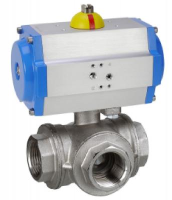 Automatic 3-way thread ball valve brass 2TV2000001