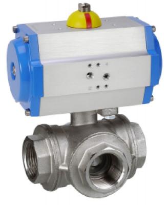 Automatic 3-way thread ball valve brass 2TV2000031