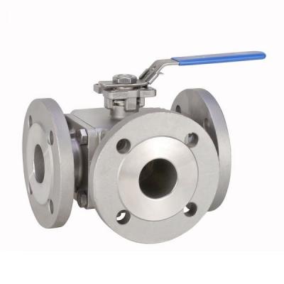 3-way flange ball valve of stainless steel from G.Bee with the article number 0020014551025