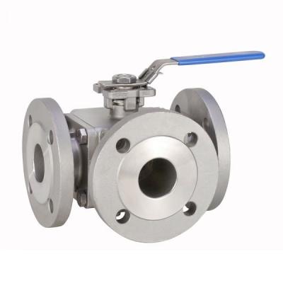 3-way flange ball valve of stainless steel from G.Bee with the article number ​0020014501015