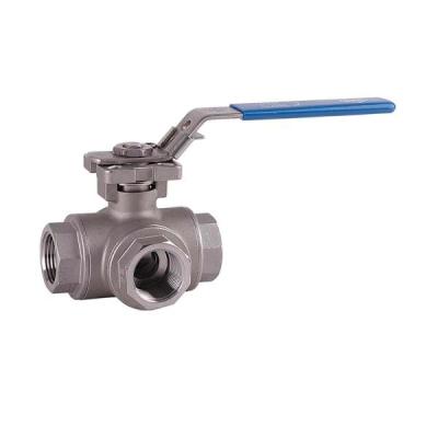 3-way thread ball valve of stainless steel from G.Bee with the article number ​0020013101020