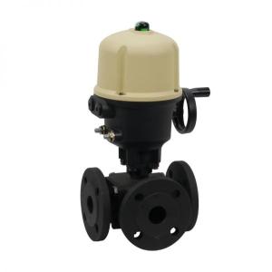 Automatic 3-way flange ball valve carbon steel 2060033662100