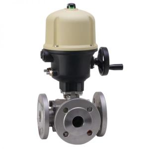 Automatic 3-way flange ball valve stainless steel 2060081662020