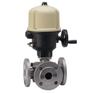 Automatic 3-way flange ball valve stainless steel 2060081662065