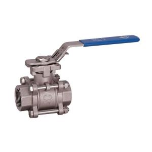 Ball valve with thread connection 3-piece design of stainless steel from G. Bee GmbH with the article number ​0020007001006